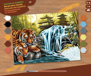 Sequin Peinture à numéro Peinture à numéro senior sérénité, tigres 5013634015246