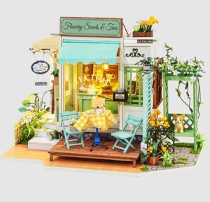 Robotime Mini maison à construire - Flowery Sweets & Teas 6946785115826