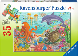 Ravensburger Casse-tête 35 amis de l'océan, pieuvre, dauphin, tortue 4005556087808