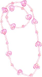 Creative Education Bijou Cotton Candy Necklace & Bracelet Set, 3 x lt pk, 3 x ht pk 771877860355