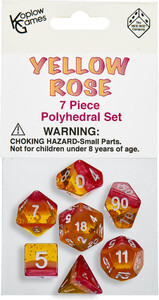 Koplow Games Dés d&d 7pc trois couleurs "Yellow Rose" 018183194140