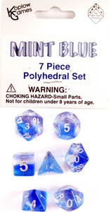 Koplow Games Dés d&d 7pc trois couleurs "Mint Blue" 018183194157