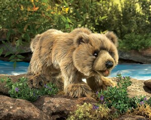 Folkmanis Marionnette à main Ours grizzli/grizzly, peluche 638348029546