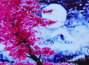 Diamond Dotz Broderie Diamant - Cerisier en fleur sur fond de montagne (Cherry Blossom Mountain) (Diamond Painting, peinture diamant) 4897073243658