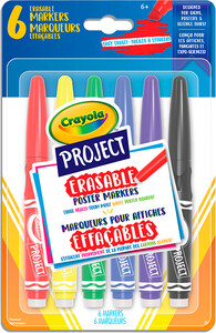 Crayola Ensemble de 6 marqueurs effaçables pour poster 063652061904