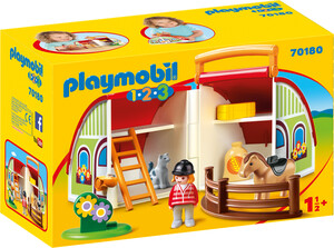 Playmobil Playmobil 70180 1.2.3 Centre équestre transportable 4008789701800