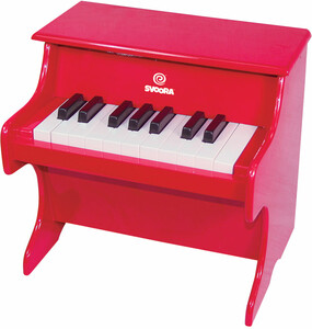 Svoora Piano rouge en bois pour enfant (18 touches) 8888000572015