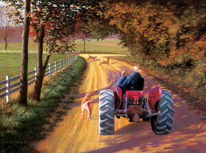 SunsOut Casse-tête 1000 Promenande en tracteur père et fils avec cerfs (A Ride Down Memory Lane) SunsOut 50161 796780501614