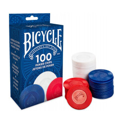 Bicycle Jetons de poker en plastique x 100 - 3 couleurs 073854001042