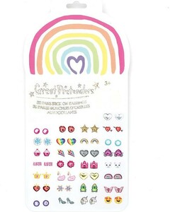 Creative Education Costume Rainbow Love Sticker Earrings, 30 pairs 771877875069