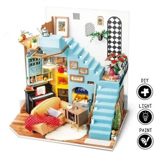 Robotime Mini maison à construire - Joy's Peninsula Living Room 6946785112672