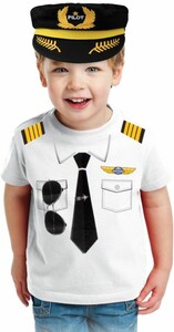 Costume de pilote t-shirt enfant medium 817346026256