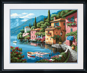 Dimensions PaintWorks Peinture à numéro Village au bord du lac 20x16" 91425 088677914257