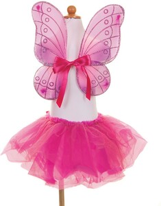 Creative Education Costume tutu, ailes de fée et baquette papillon/fée rose vif, grandeur 4-7 771877433252