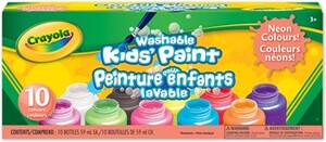 Crayola peinture lavable neon 10 pots 063652121509