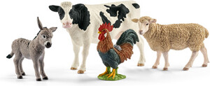 Schleich Schleich 42385 Kit de base animaux de la ferme (âne, vache, coq, mouton) 4059433721347