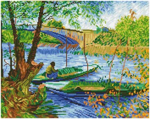 Diamond Dotz Broderie Diamant - Fishing in Spring (Van Gogh) (Diamond Painting, peinture diamant) 4897073246208