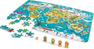 Hape Casse-tête 2-in-1 world tour puzzle & game 6943478024007