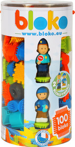 Bloko Bloko Tube 100 pcs avec 2 figurines 3d police / voleur 3333145036663