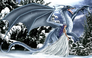 SunsOut Casse-tête 1000 Dragon de glace et fée (Ice Dragon) SunsOut 67696 796780676961