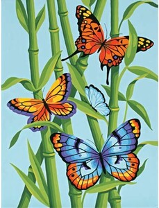 Dimensions PaintWorks Peinture à numéro Papillons et bambous 9x12" 91258 088677912581