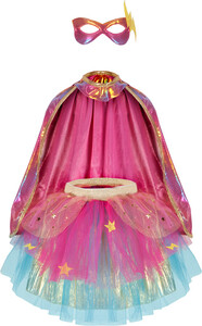 Creative Education Costume Super-Duper Tutu/Cape/Mask, Pink/Gold, Size 4-6 771877678554