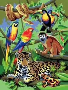 Royal & Langnickel Peinture à numéro junior scène de la jungle 22.5x29.5cm 090672993779