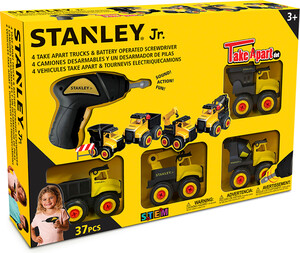 Stanley Jr. Stanley Jr. Take a Part DOT: Coffret 4 mini camions et 1 tournevis électrique 7290115141542