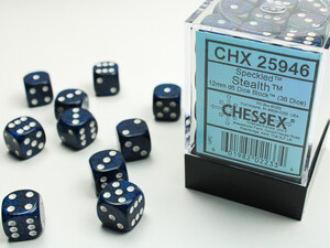 Chessex Dés 36d6 12mm picotés ''Stealth'' 601982022334