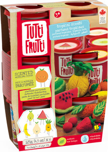 Tutti Frutti Pâte à modeler 6 pots parfums tropicaux (fr/en) 061404001604