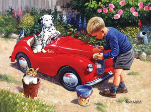SunsOut Casse-tête 1000 Enfant qui lave la voiture (Washing the Car) SunsOut 13717 796780137172