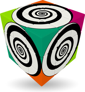 Verdes Innovations V-CUBE 3, 3x3 plat, spirales (Funky Spirals) 5206457000456