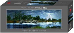 Heye Casse-tête 2000 Panoramique Herd of Elephants 4001689295080