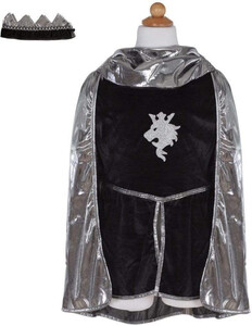 Creative Education Costume Tunique de chevalier argent avec cape et couronne, grandeur 5-6 771877619656