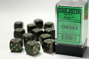 Chessex Dés 12d6 16mm picotés '''Earth'' 601982021733