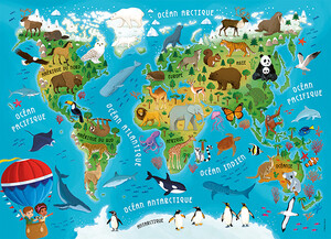 Nathan Casse-tête 45 Carte du monde des animaux 4005556861743