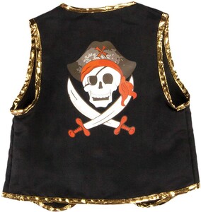 Creative Education Costume pirate veste noire / rouge et cache-oeil, grandeur 5-6 771877664953