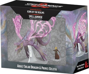 NECA/WizKids LLC Dnd Painted Minis icons 24: Spelljammer Adult Solar Dragon and Prince Xeleth 634482961681