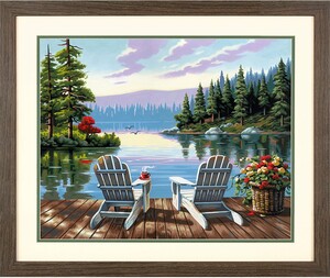 Dimensions PaintWorks Peinture à numéro Matin au bord du lac 20x16" 91729 088677917296