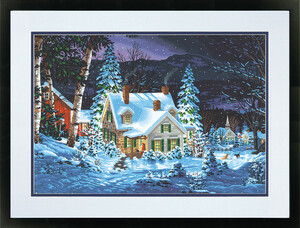 Dimensions PaintWorks Peinture à numéro Maison en hiver 20x14" 91614 088677916145