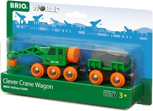BRIO Brio Train en bois Wagon grue ingénieux 33698 7312350336986