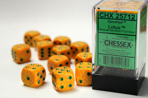 Chessex Dés 12d6 16mm picotés ''Lotus'' 601982021757