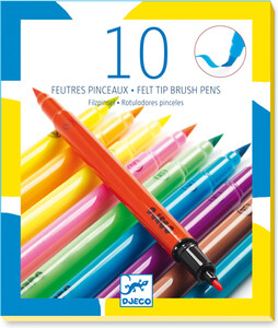Djeco Feutres pinceaux couleurs pop, ensemble de 10 (fr/en) 3070900087996