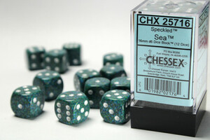Chessex Dés 12d6 16mm picotés ''Sea'' 601982021764