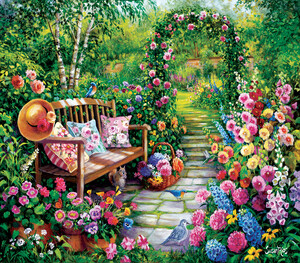 SunsOut Casse-tête 1000 Jardin fleuri de Kim (Kim's Garden) SunsOut 45449 796780454491