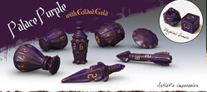 PolyHero Dice Dés d&d 7pc Polyhero Dice Rogue Sets Palace Purple (d4, d6, d8, 2 x d10, d12, d20) 602573149034