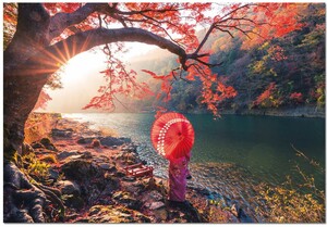 Educa Borras Casse-tête 1000 Lever de soleil sur fleuve Katsure, Japon 8412668184558
