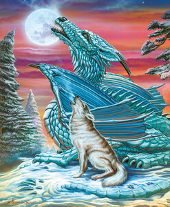 SunsOut Casse-tête 1000 Loup et dragon qui hurlent à la lune (Moon Song) SunsOut 20141 796780201415